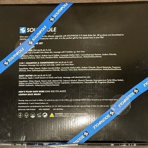 MENS SOUTHPOLE GIFT SET SHOWER GEL, ROBE, BODY BUTTER, LOOFAH, 2 IN 1 SHAM& COND